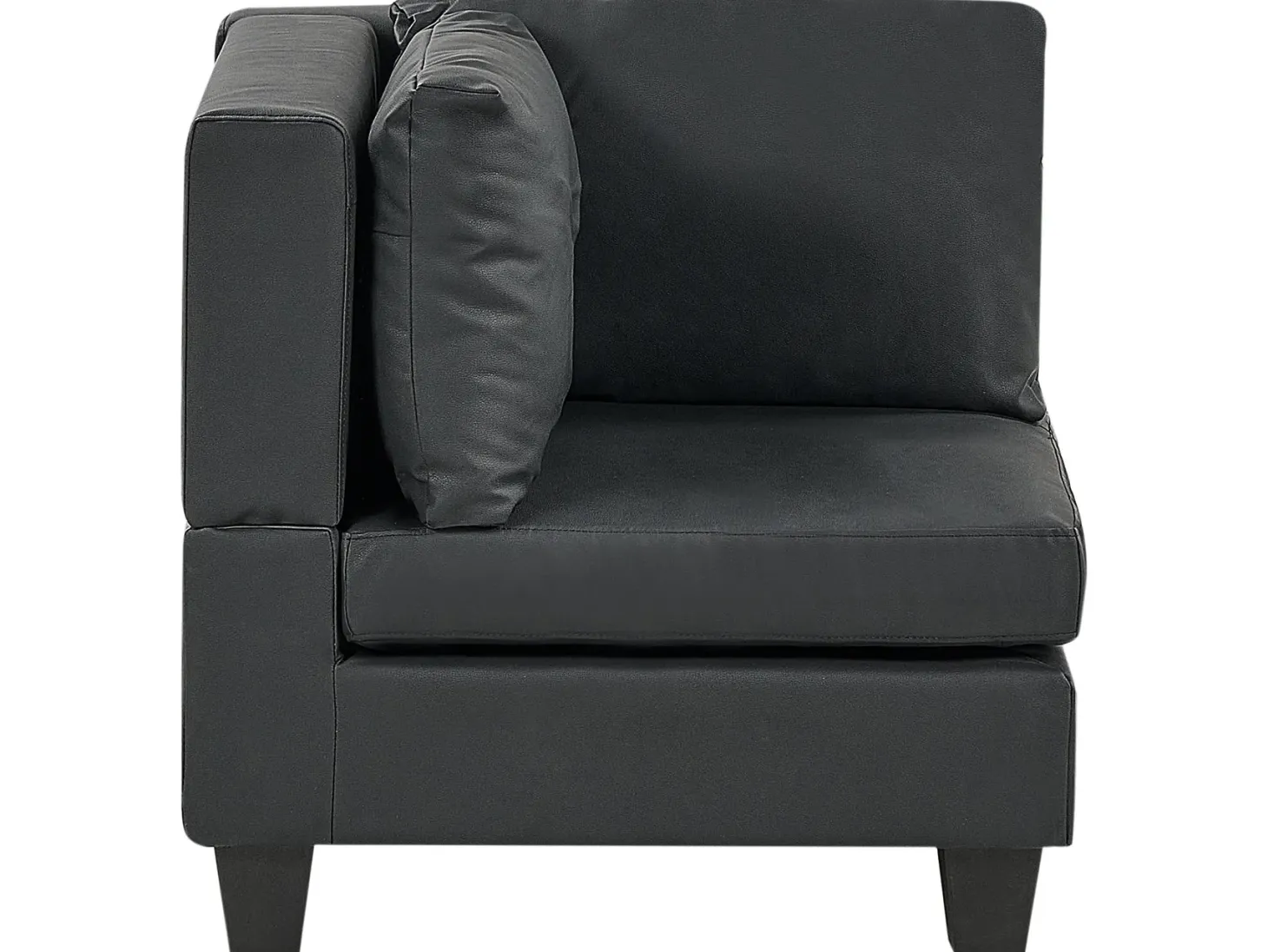 Narożnik modułowy dla 5 osób UNSTAD Prawostronny Czarny Ekoskóra z otomaną