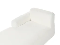 Narożnik modułowy HEDE Boucle Biały z otomaną Prawostronny
