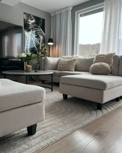 Discount Narożnik modułowy w kształcie U dla 5 osób UNSTAD Jasnobeżowy z otomaną Sofy Tapicerowane|Sofy Modułowe