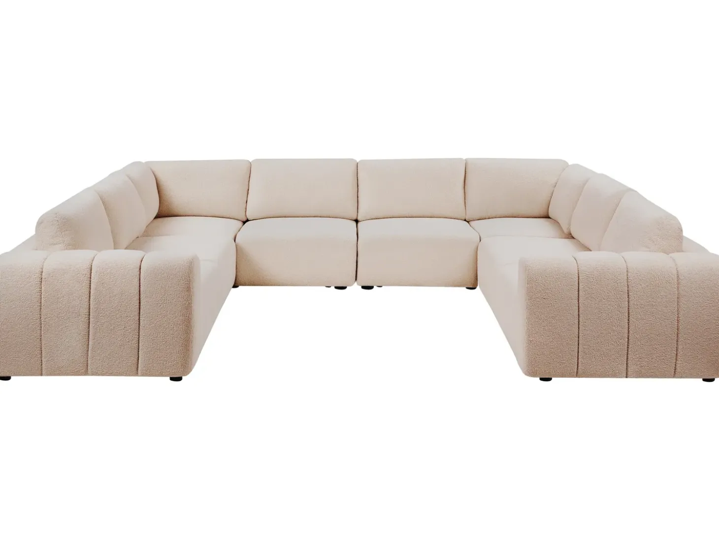 Outlet Narożnik modułowy w kształcie U dla 8 osób KIVVIK Boucle Sofy Tapicerowane|Sofy Modułowe