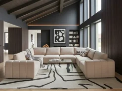 Outlet Narożnik modułowy w kształcie U dla 8 osób KIVVIK Boucle Sofy Tapicerowane|Sofy Modułowe