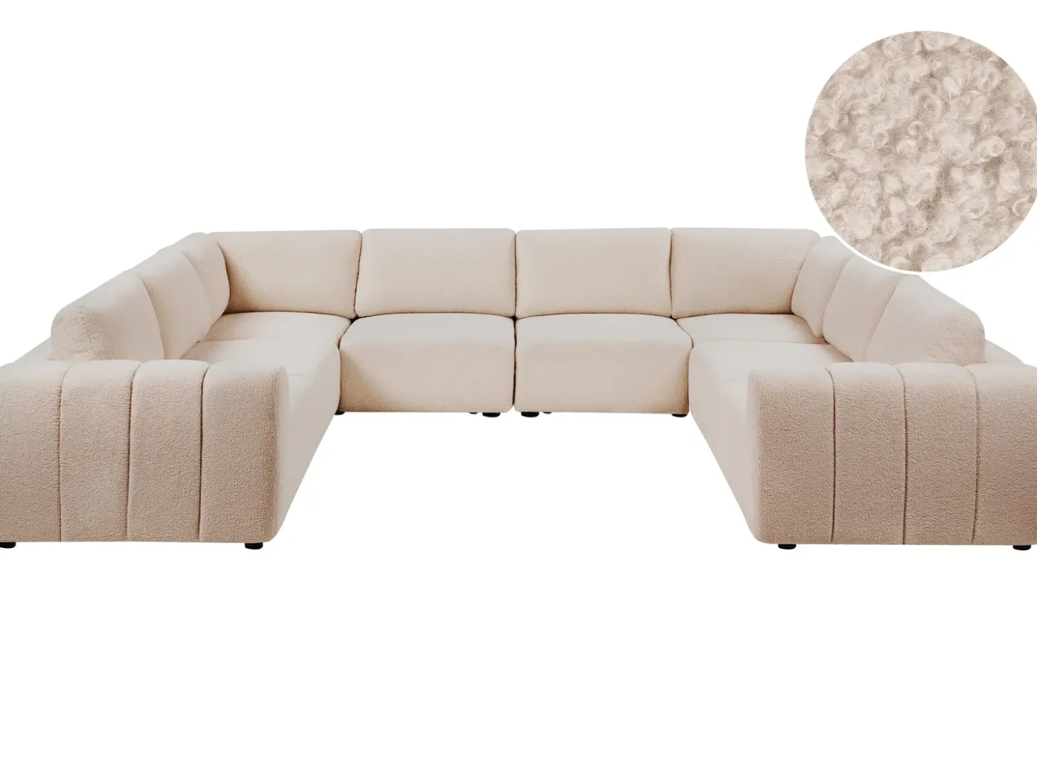 Outlet Narożnik modułowy w kształcie U dla 8 osób KIVVIK Boucle Sofy Tapicerowane|Sofy Modułowe