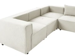 Outlet Narożnik modułowy w kształcie U dla 8 osób AXEBO Złamana biel Boucle Sofy Tapicerowane|Sofy Modułowe