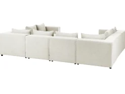 Outlet Narożnik modułowy w kształcie U dla 8 osób AXEBO Złamana biel Boucle Sofy Tapicerowane|Sofy Modułowe