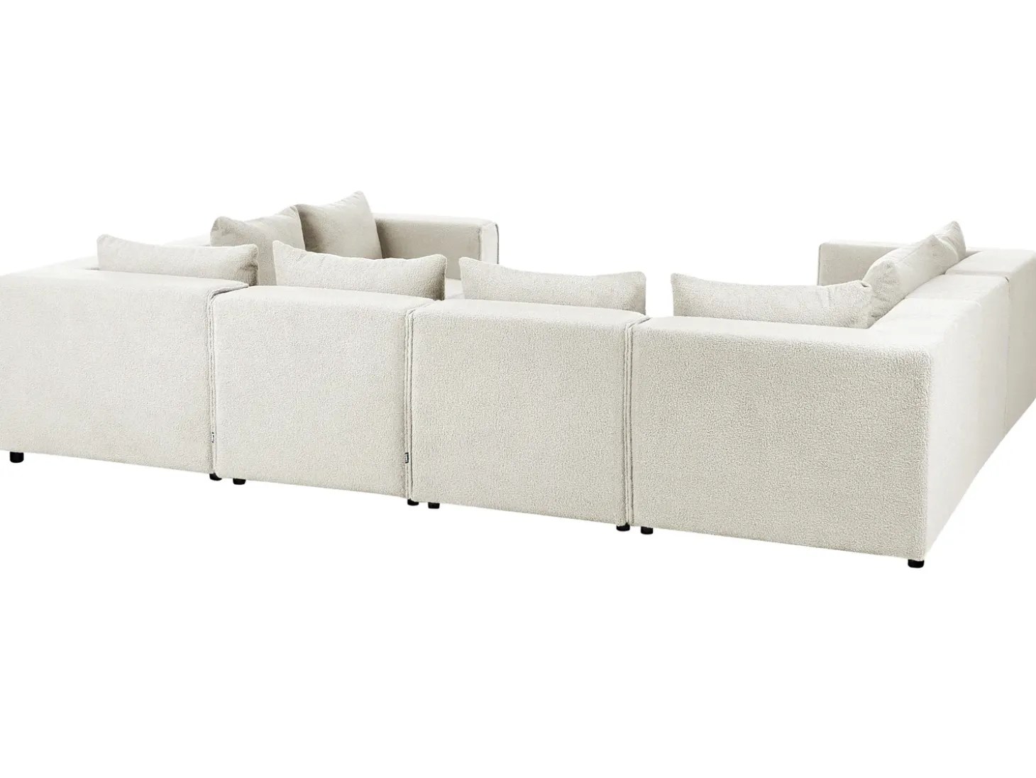 Outlet Narożnik modułowy w kształcie U dla 8 osób AXEBO Złamana biel Boucle Sofy Tapicerowane|Sofy Modułowe