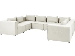 Outlet Narożnik modułowy w kształcie U dla 8 osób AXEBO Złamana biel Boucle Sofy Tapicerowane|Sofy Modułowe