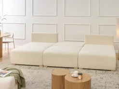 Best Narożnik modułowy w kształcie U NERBO Złamana biel Boucle Sofy Tapicerowane|Sofy Modułowe