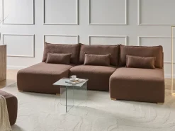 Outlet Narożnik modułowy w kształcie U NERBO Boucle Sofy Tapicerowane|Sofy Modułowe