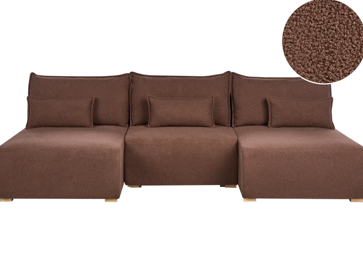 Outlet Narożnik modułowy w kształcie U NERBO Boucle Sofy Tapicerowane|Sofy Modułowe