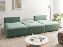Outlet Narożnik modułowy w kształcie U NERBO Jasnozielony Sofy Tapicerowane|Sofy Modułowe