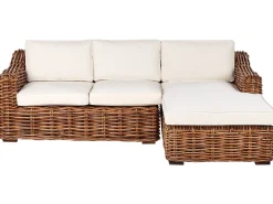 Narożnik ogrodowy dla 3 osób BRIATICO Lewostronny Rattan Naturalny