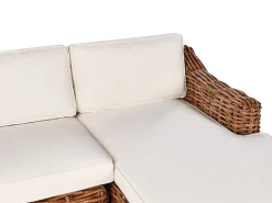 Narożnik ogrodowy dla 3 osób BRIATICO Lewostronny Rattan Naturalny