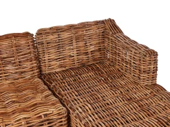 Narożnik ogrodowy dla 3 osób BRIATICO Lewostronny Rattan Naturalny