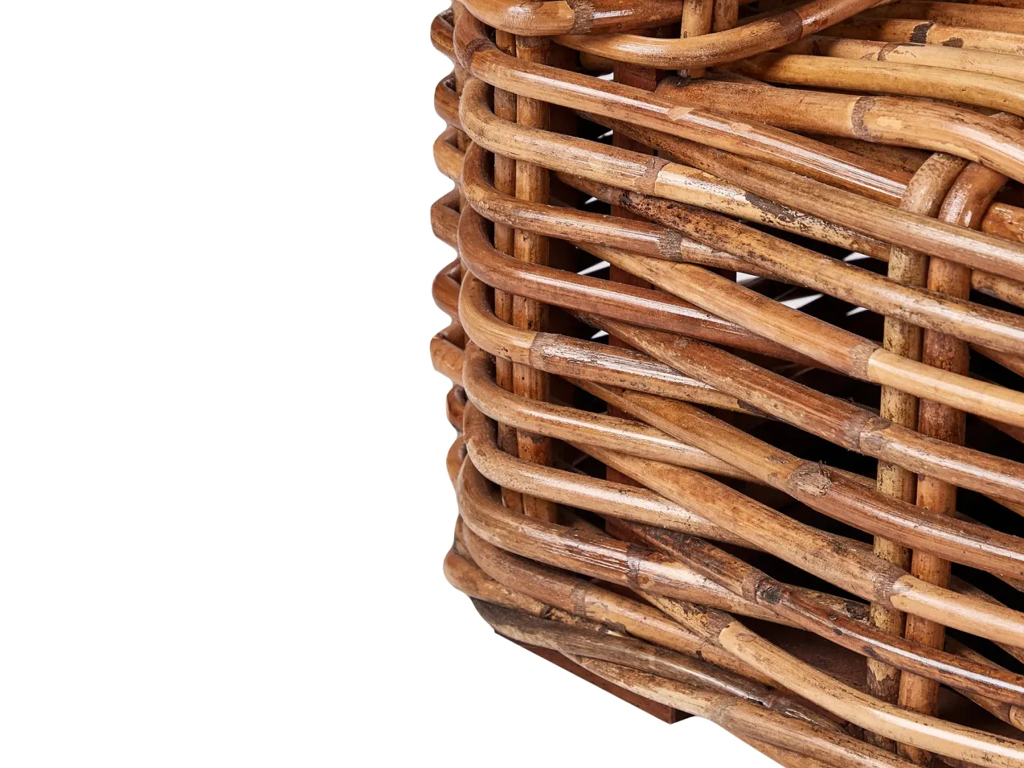 Narożnik ogrodowy dla 3 osób BRIATICO Lewostronny Rattan Naturalny