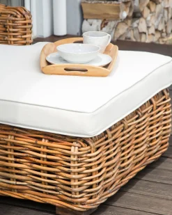 Narożnik ogrodowy dla 3 osób BRIATICO Lewostronny Rattan Naturalny