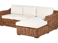Narożnik ogrodowy dla 3 osób BRIATICO Lewostronny Rattan Naturalny