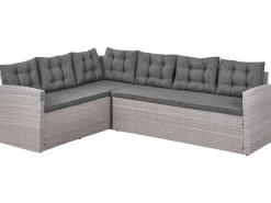 Narożnik ogrodowy dla 8 osób VITERBO Szary Technorattan