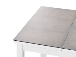 Narożnik ogrodowy ze stolikiem dla 5 osób MESSINA Lewostronny Piaskowy Metal