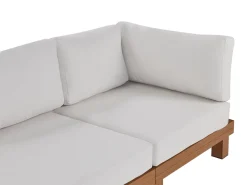 Narożnik ogrodowy ze stolikiem dla 5 osób SANZA Lewostronny Biały Metal Modułowy