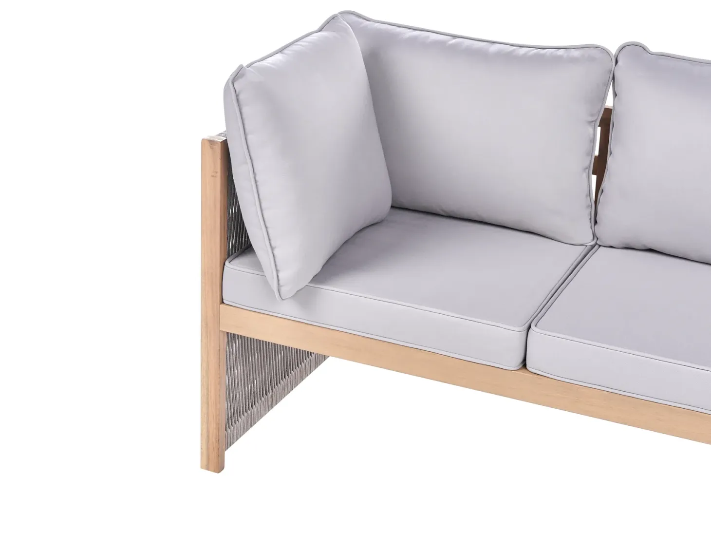 Narożnik ogrodowy ze stolikiem dla 3 osób ARABBA Lewostronny Szary Certyfikowane drewno akacjowe