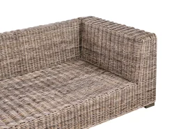Narożnik ogrodowy z otomaną dla 5 osób RINELLA Szary Rattan