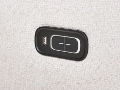 Narożnik z manualną funkcją relaksu dla 5 osób ROKKE Jasnobeżowy Z portem USB Lewostronny