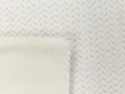 Narzuta na łóżko SURMI Sztuczne futro 150 x 200 cm Złamana biel