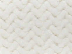Narzuta na łóżko SURMI Sztuczne futro 150 x 200 cm Złamana biel