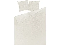 Narzuta na łóżko z poduszkami RUDKHAN 160 x 220 cm Złamana biel