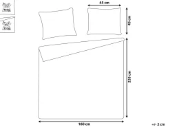 Narzuta na łóżko z poduszkami SHUSH 160 x 220 cm Beżowoszary
