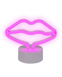 Neon LED Usta FLORA Różowy