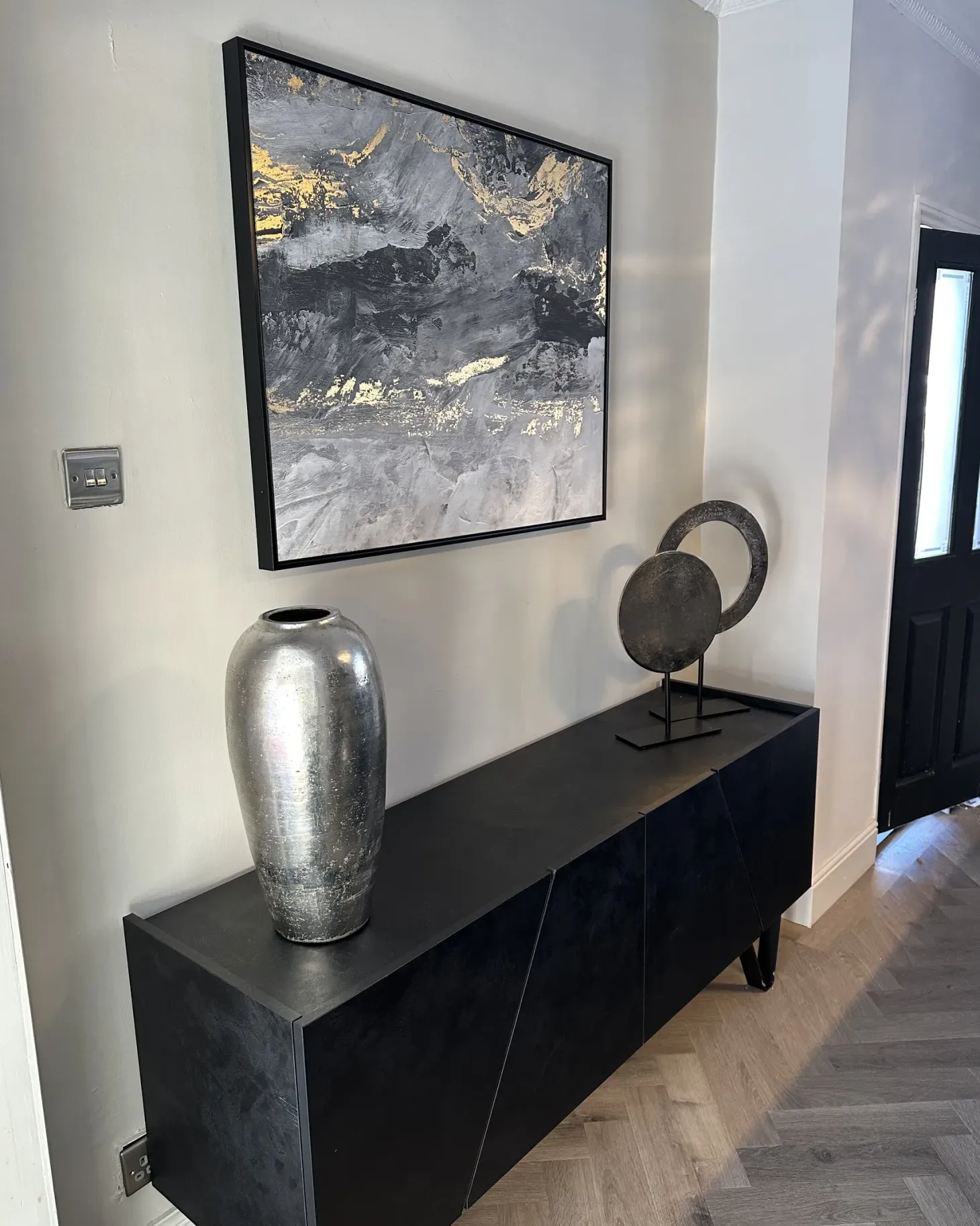 Obraz na płótnie JESI Motyw abstrakcyjny 83 x 103 cm Szary