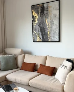 Obraz na płótnie JESI Motyw abstrakcyjny 83 x 103 cm Szary