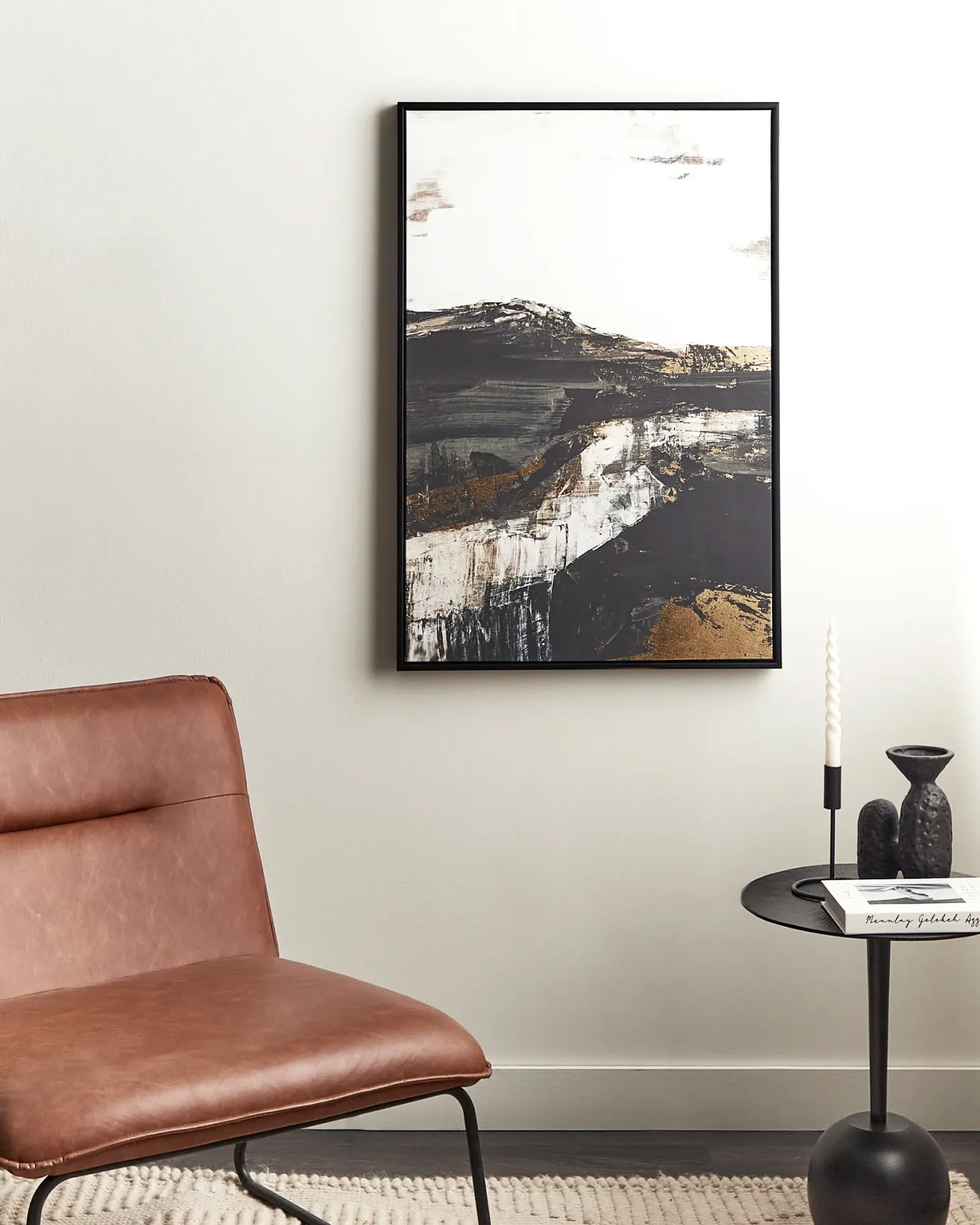 Obraz na płótnie STATTE Motyw abstrakcyjny 63 x 93 cm Czarny