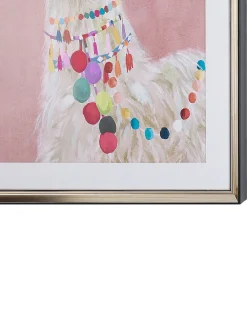 Obraz w ramie BALALA Motyw zwierzęcy 60 x 80 cm Różowy