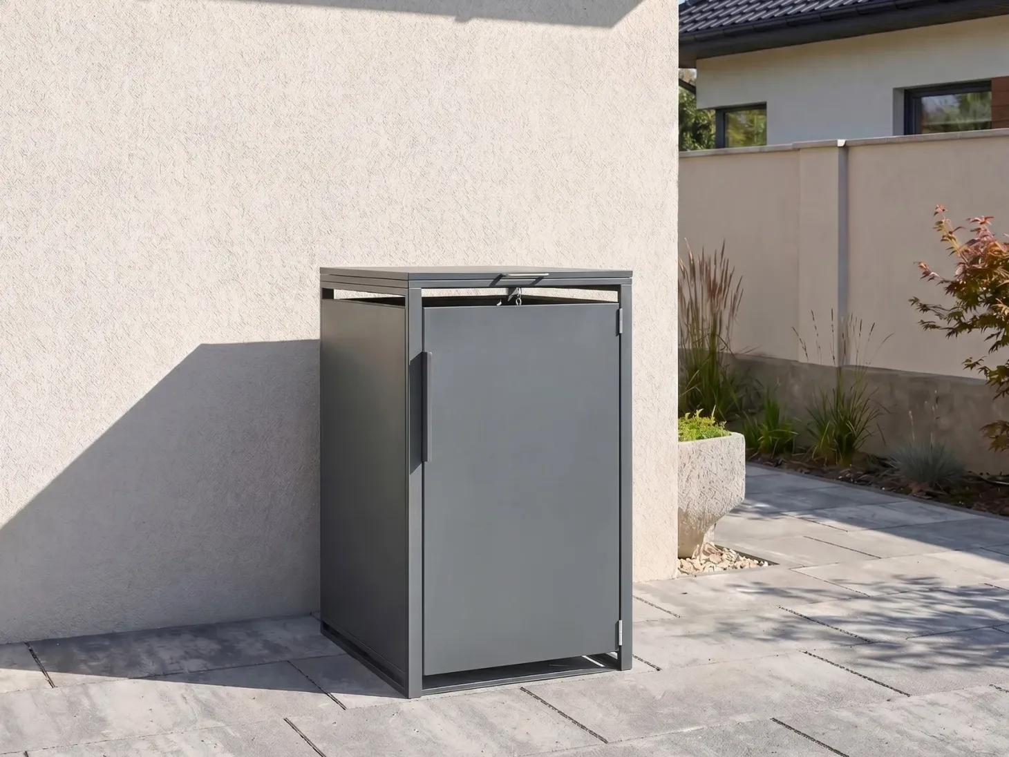 Obudowa śmietnikowa 240 L PIACENZA Metal Ciemnoszary
