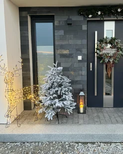 Ośnieżona sztuczna choinka świąteczna BASSIE 120 cm Biały