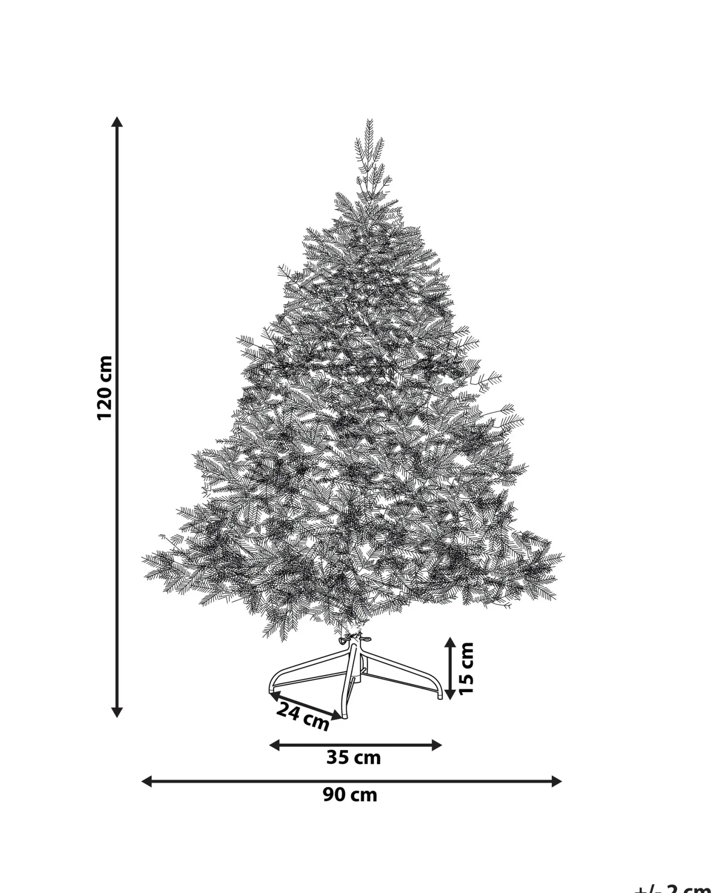 Ośnieżona sztuczna choinka świąteczna TOMICHI 120 cm Biały