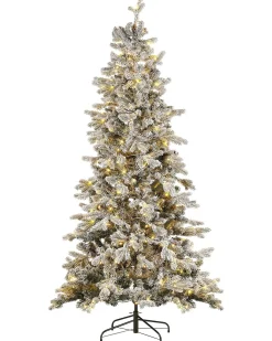 Ośnieżona sztuczna choinka świąteczna LED TATLOW 210 cm Zielony