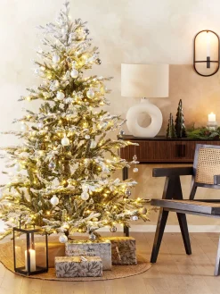 Ośnieżona sztuczna choinka świąteczna LED TATLOW 210 cm Zielony