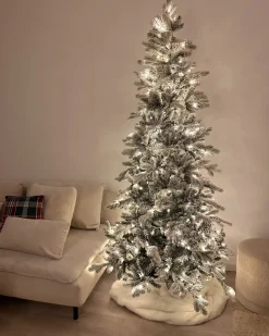 Ośnieżona sztuczna choinka świąteczna LED TATLOW 210 cm Zielony