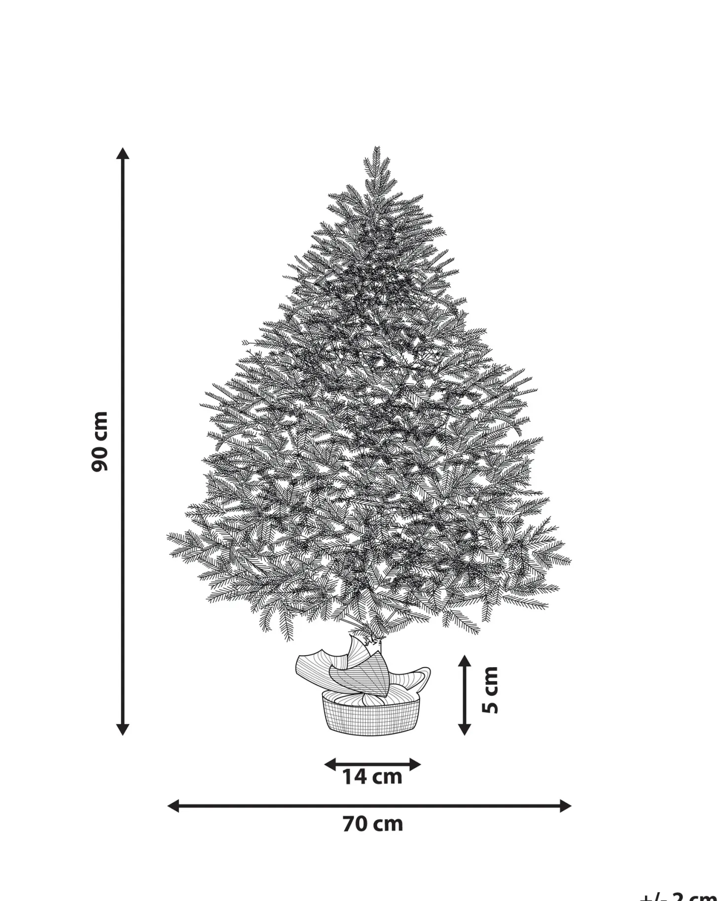 Ośnieżona sztuczna choinka świąteczna RINGROSE 90 cm Zielony