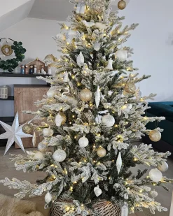 Ośnieżona sztuczna choinka świąteczna BRISCO 180 cm Biały