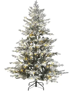 Ośnieżona sztuczna choinka świąteczna LED BRISCO 180 cm Biały