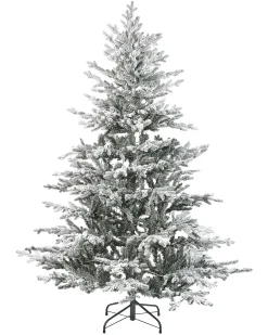 Ośnieżona sztuczna choinka świąteczna LED BRISCO 180 cm Biały