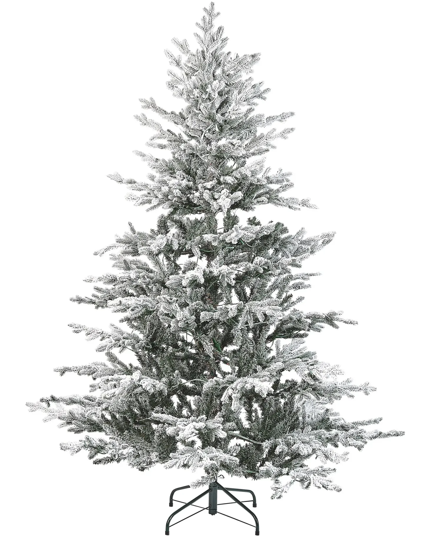 Ośnieżona sztuczna choinka świąteczna LED BRISCO 180 cm Biały