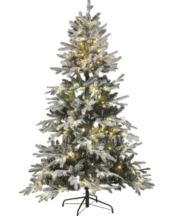 Ośnieżona sztuczna choinka świąteczna LED MIETTE 180 cm Biały