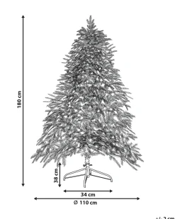 Ośnieżona sztuczna choinka świąteczna LED MIETTE 180 cm Biały