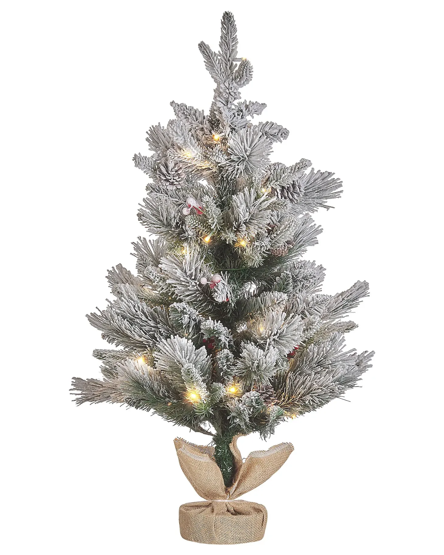 Ośnieżona sztuczna choinka świąteczna LED MALIGNE 90 cm Biały