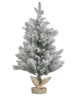 Ośnieżona sztuczna choinka świąteczna LED MALIGNE 90 cm Biały
